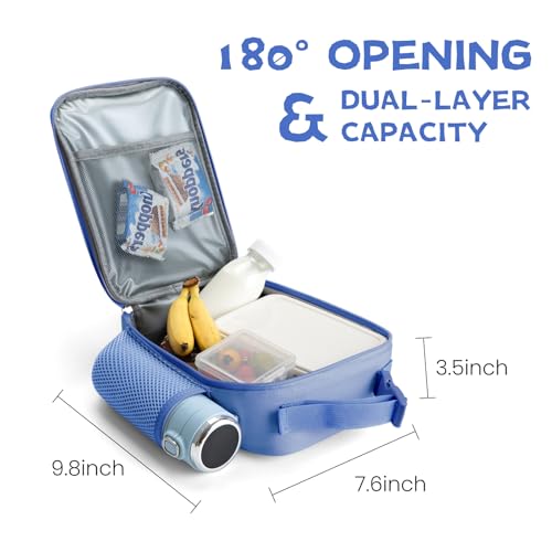 MEXS Insulated Lunch Box for Kids with DIY Charms & Water Bottle Holder