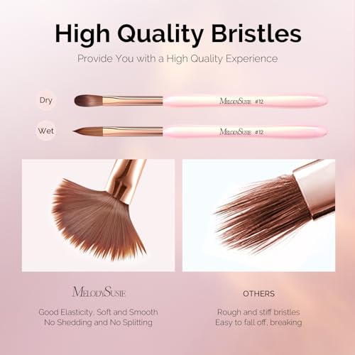 MelodySusie 3-Piece Acrylic Nail Brush Set for 3D Carving