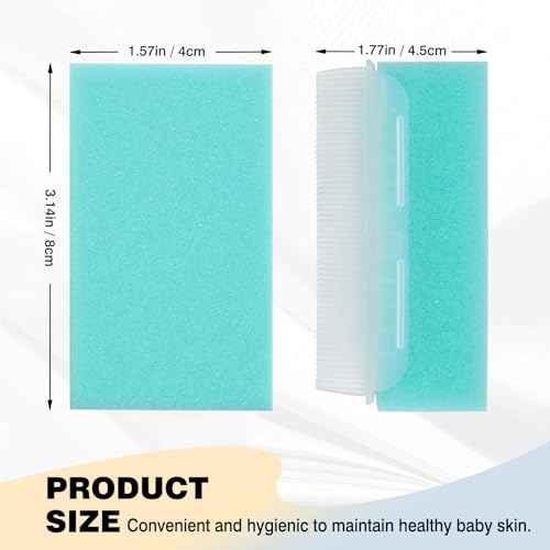 2-Pack Baby Cradle Cap Brush & Bath Sponge Set – 2-in-1 Scalp Massage Tool