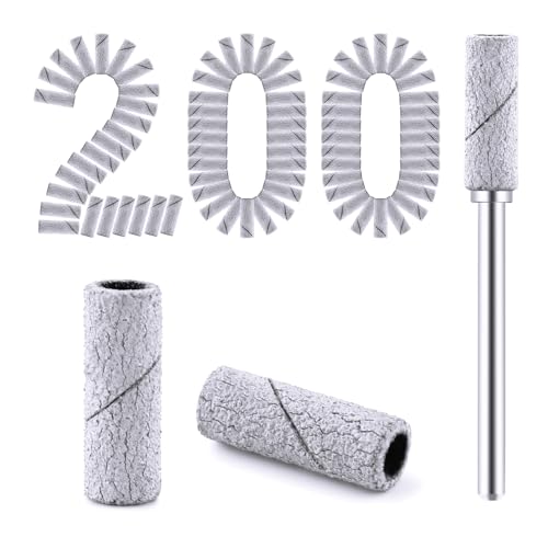 Cellentool 180 Grit Small Nail Drill Bits Set with Zebra Design - 200 Pcs, 3.1mm Mandrel