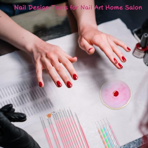 71 in 1 Nail Art Brushes Set with Resin Palette, 50 Pcs Clear Swatch