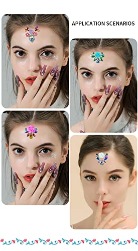 RUSTAMM Rainbow Rhinestone Tattoo Stickers for Face & Body