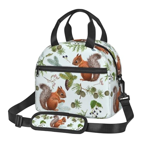 Reaocly Insulated Pine Cone Lunch Bag with Adjustable Strap