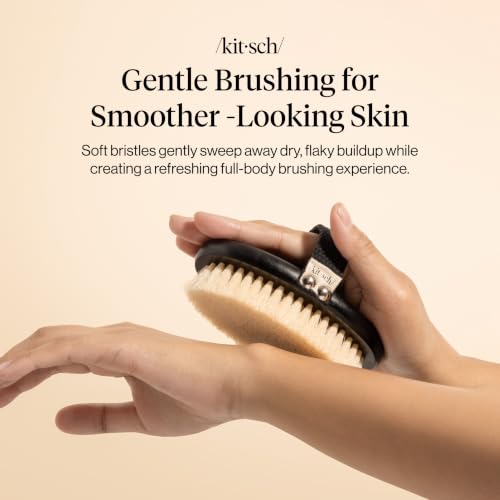 Kitsch Dry Brushing Body Brush for Lymphatic Drainage - 1 Count, Black