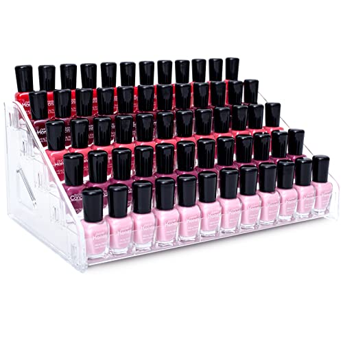 5-Tier Acrylic Nail Polish & Sunglasses Organizer - Tool-Free Display Shelf