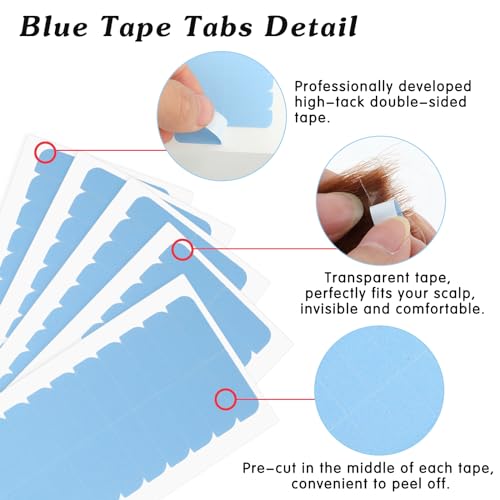 Mabor 120Pcs Double-Sided Hair Extension Tape Adhesive Strips