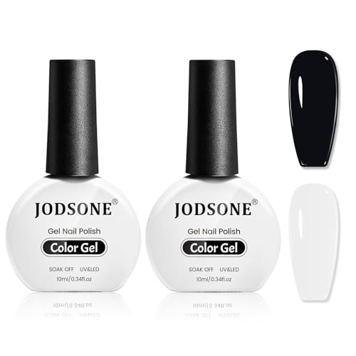 JODSONE Gel Nail Polish Set - 10ml Black & White, 2pcs