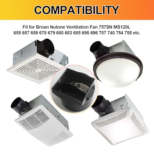 4-Inch Damper Duct Connector for Broan Nutone Ventilation Fans