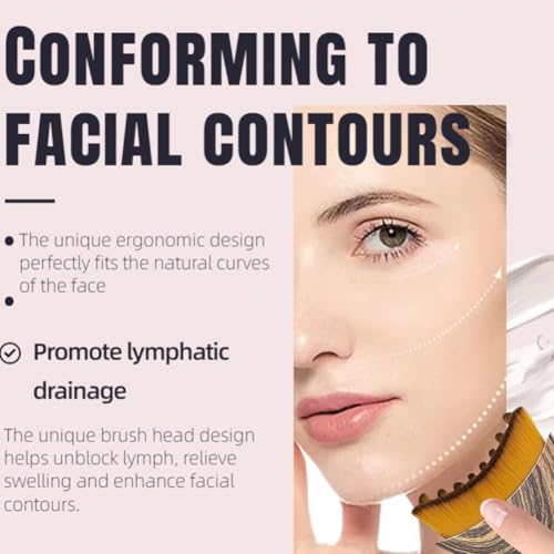 1/2 PCS Lymphatic Contour Face Brush for Sculpting ? Anti-Puffiness, Detox & Lift, Improves Skin Glow & Absorption(1 Pcs Contour Face Brush)