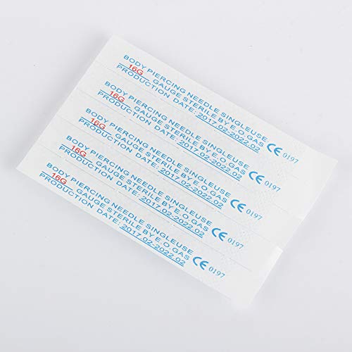 16G Body Piercing Needles 5-Pack for Ears Nose Lip Navel & Nipple Piercings