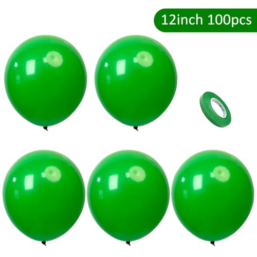 100 Pack 12-Inch Green Balloons for Parties & Celebrations