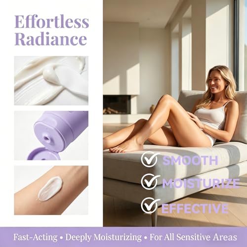 Snatched Hair Removal Cream for Older Women, Painless Depilatory Cream for Sensitive Skin, Gentle Body Hair Remover for Arms, Legs, Underarms, Bikini Area, Non-Irritating Smooth (3.38 Fl Oz)