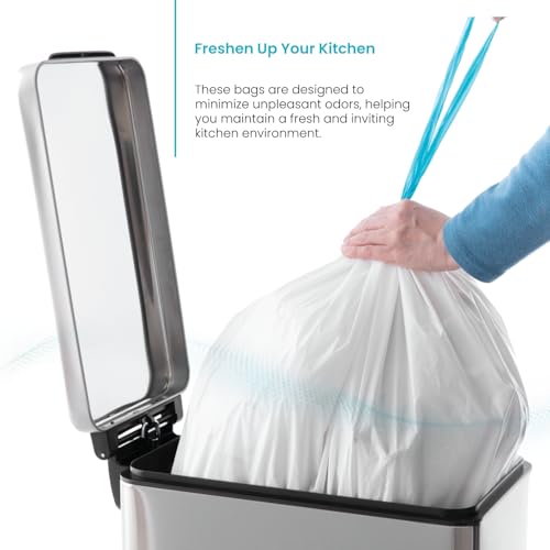 Home Zone Living 12 Gallon Trash Bags with Drawstring, 30-Count