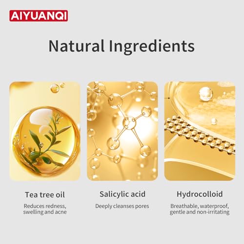 AIYUANQI Large & Small Pimple Patches 180ct with Salicylic Acid & Tea Tree, Hydrocolloid Acne Patches for Spot Concealment