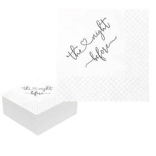 Geloar The Night Before Rehearsal Dinner Cocktail Napkins - 50 Pack, 2-Ply, 5x5 Inches