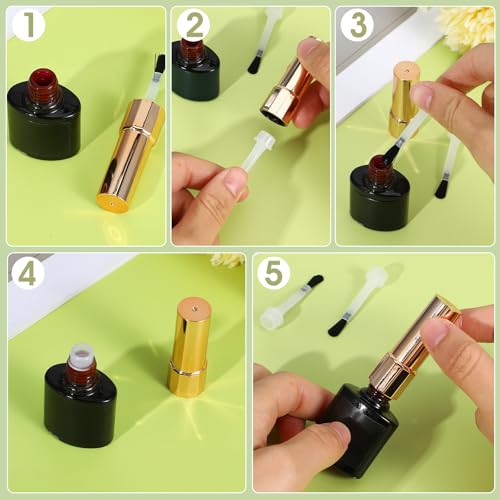 25 Disposable Nail Polish Brushes Kit with Handle - Soft Bristles