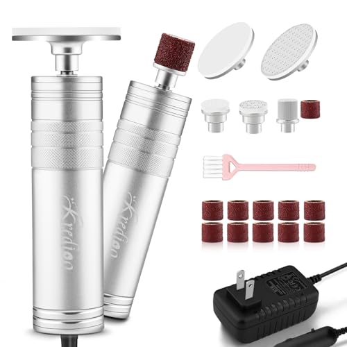 Kredioo Electric Foot Callus Remover - Silver 5 in 1 Nano Glass Pedicure Tool