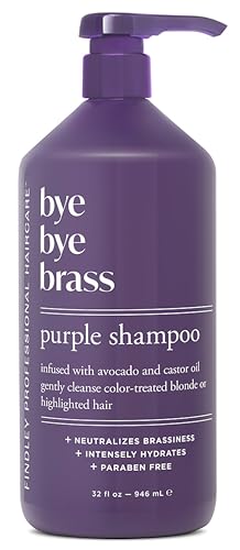 Findley Bye Bye Brass Purple Shampoo for Blonde & Highlighted Hair, 32 oz