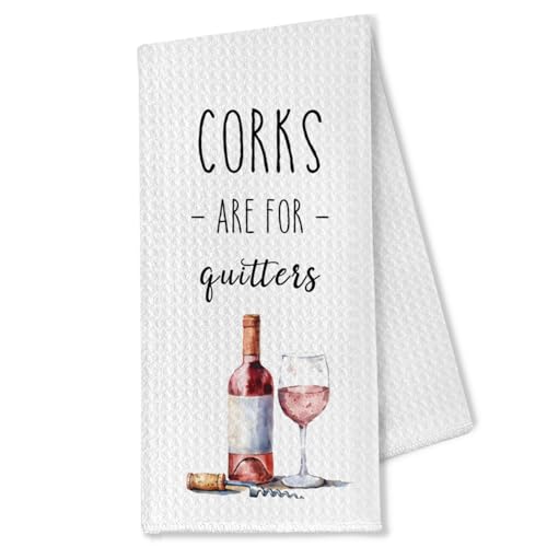 Funny Wine Dish Towel - 16x24 Inch Kitchen Decor Gift