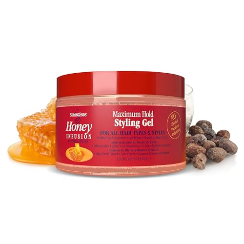 Maximum Hold Honey & Shea Styling Gel for All Hair Types – 12 oz