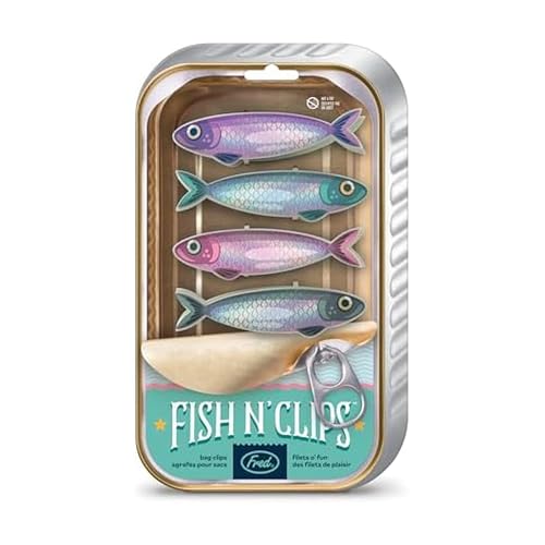Fish 'N Clips Sardine Bag Clips Set of 4 - Iridescent Kitchen Accessories