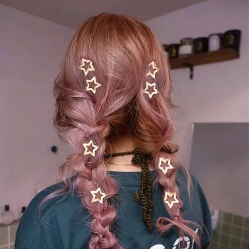 VIBILIA Y2K Star Hair Clips - 15 PCS Gold Non-Slip Barrettes