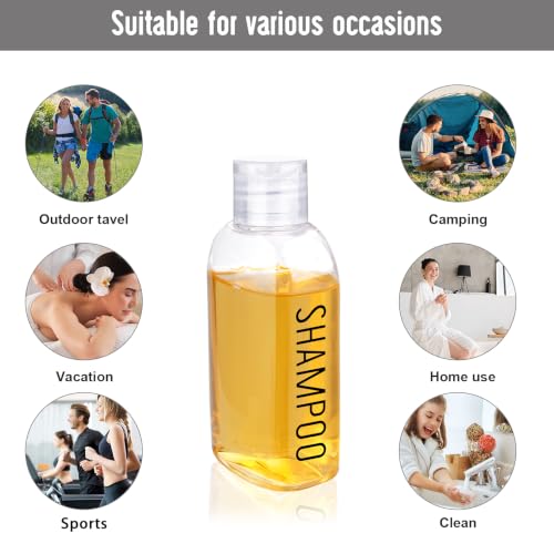 TSA-Approved 3.4oz Clear Travel Bottles - 6-Pack with Printed Labels