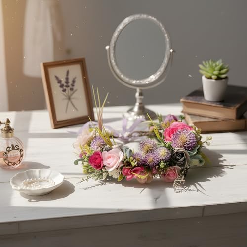 KorViSHOW Fairy Forest Flower Crown Multicolor - Adjustable Woodland Headpiece
