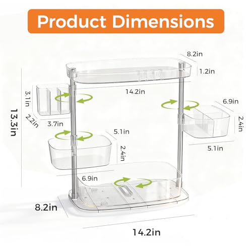 YOSHIONAL 360° Rotating Makeup Organizer - Countertop Cosmetic Storage