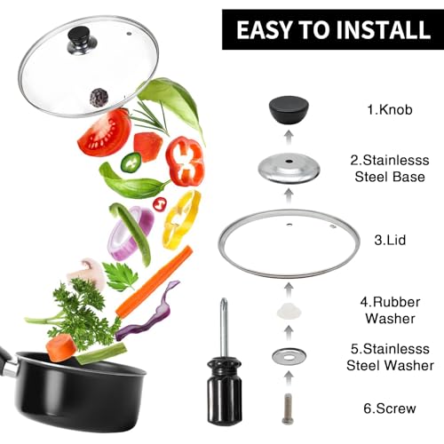 8-Inch Tempered Glass Pan Lid with Heat-Resistant Handle