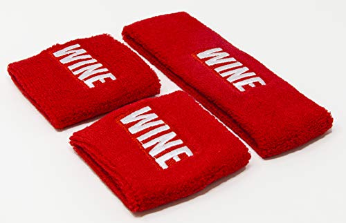 Funny Guy Mugs Wine Party Sweatband Set - 3-Piece Unisex Headband & Wristbands