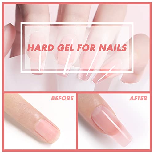 AIJIMEI Hard Gel for Nails 30g Clear Builder Gel for Nail Extensions & Repair - 1oz