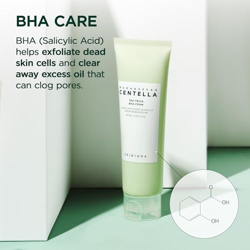 SKIN1004 Tea-Trica BHA Foam Cleanser - Centella Asiatica Face Wash 125ml