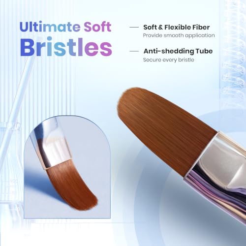 Beetles Gel Polish Nail Art Brushes 6 Pcs Multicolor Set A-Multicolor-6
