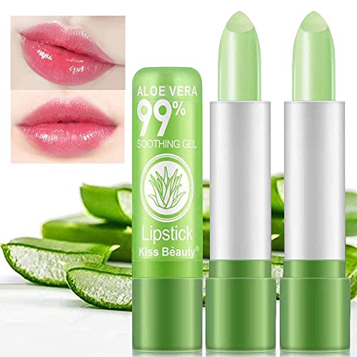 Firstfly Aloe Vera Color Change Lip Balm - 2 Pack, Moisturizing & Long Lasting
