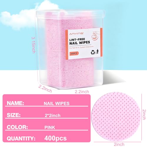 Lint-Free Nail Wipes - 400PCS Non-Woven Absorbent Pads