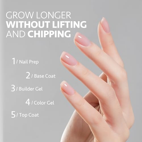 GAOY 2 Pcs 16ml Clear Nail Builder Gel for Strengthening & Extension, UV Cure