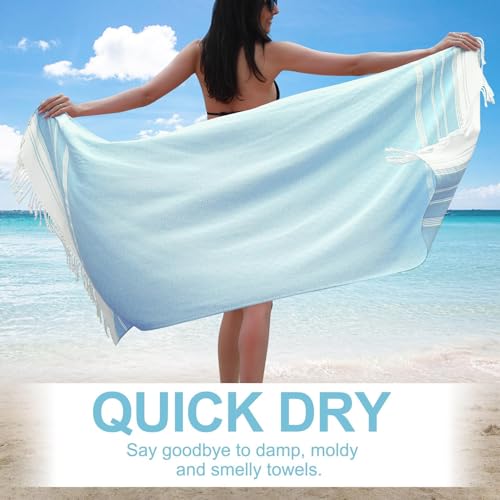 Genovega Oversized Turkish Cotton Beach Towel Set - 74x38