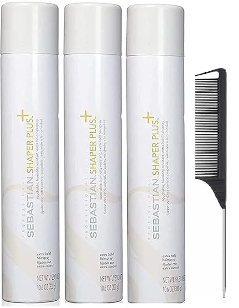 Shaper Plus Extra Hold Hairspray - 10.6oz with Black Steel Comb | Long-Lasting Hold