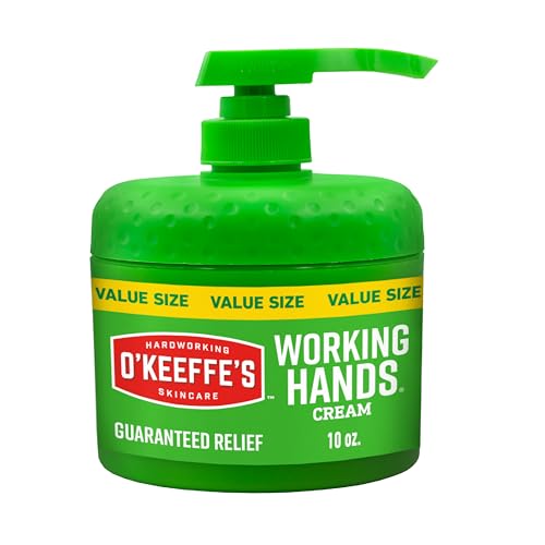 O'Keeffe's Working Hands Hand Cream in a Pumpable Jar for Extreme Dryness ? 10oz Pump (1 Pack) - Repairing Skincare for Cracked, Dry Hands