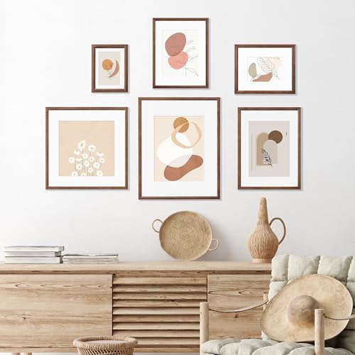 Solid Walnut Picture Frame 8x10 with 5x7 Mat - Handcrafted Wall & Tabletop Display