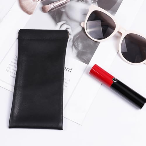 AJOJO 4-Pack Small Waterproof Leather Cosmetic Bags in Black, 4 Sizes