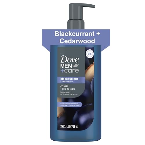 Dove Men+Care Blackcurrant & Cedarwood Body Wash, 26 oz - Moisturizing Cleanse for Dry Skin