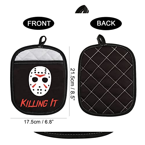 Killing It Horror Movie Pot Holder - Funny Oven Mitts Gift