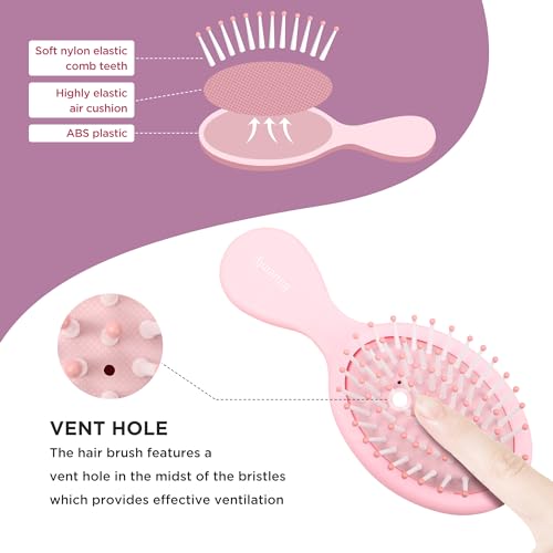 Bituemly Mini Hair Brush - Portable Detangling Brush for All Hair Types