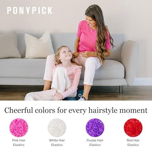Multicolor Pony Pick Sweetheart Hair Elastics 1000 Pack Kids & Adults