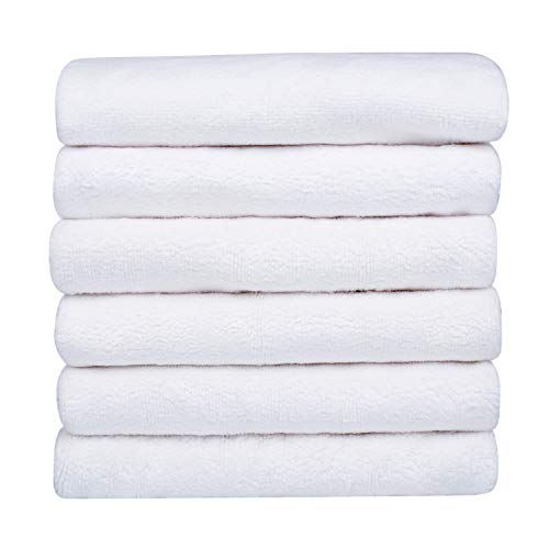 KLNYOO Microfiber Face Towels - Soft, Fast Drying, 12x12 inches, 6 Pack