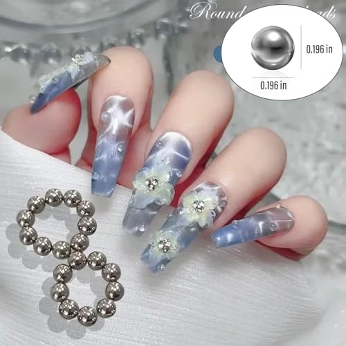 JERCLITY 40pcs Cat Eye Magnet Beads for Nail Art with Water Ripple Effect – Beads Set for Cat Eye Gel Polish