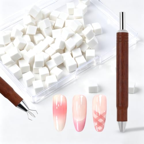 BQAN Brown Nail Sponges for Ombre Nail Art, Upgraded Mini Blending Sponges