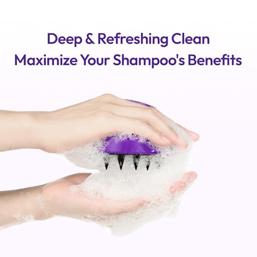 KUNDAL Silicone Scalp Massager & Shampoo Brush for Deep Cleansing